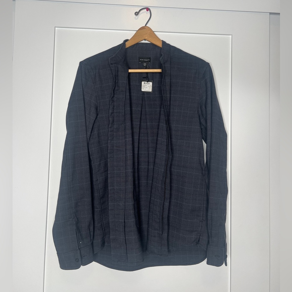 Club Monaco, Size Small, Men’s, Long Sleeve Glen Plaid Zip Shirt